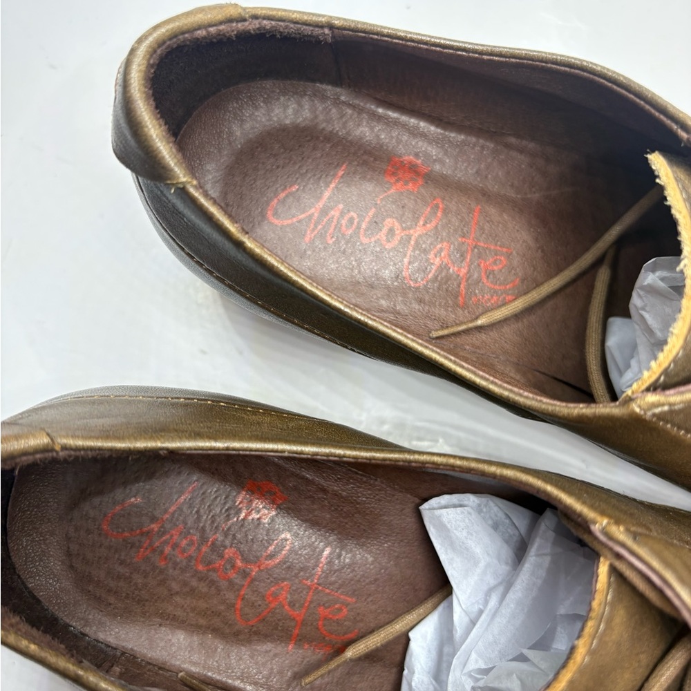Chocolate Brown Leather Heeled Oxfords | 39 - Picture 5 of 8